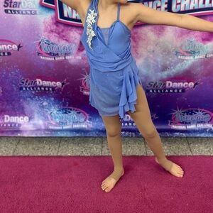 Weissman Blue Dance Costume Lyrical Flowing Design